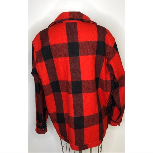 Woolrich red black Buffalo check wool blend coat - Picture 3 of 7